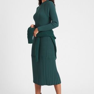 Banana Republic Mock-Neck Sweater Dress Green